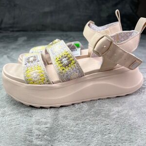 Hey Dude Delray Buckle Cottage Crochet Sandals Womens‎ 6 Egret Lavender Coastal